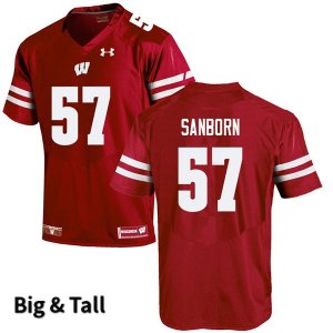 Men's Wisconsin Badgers NCAA #57 Jack Sanborn Red Authentic Under Armour Big & Tall Stitched College Football Jersey FZ31S70OQ